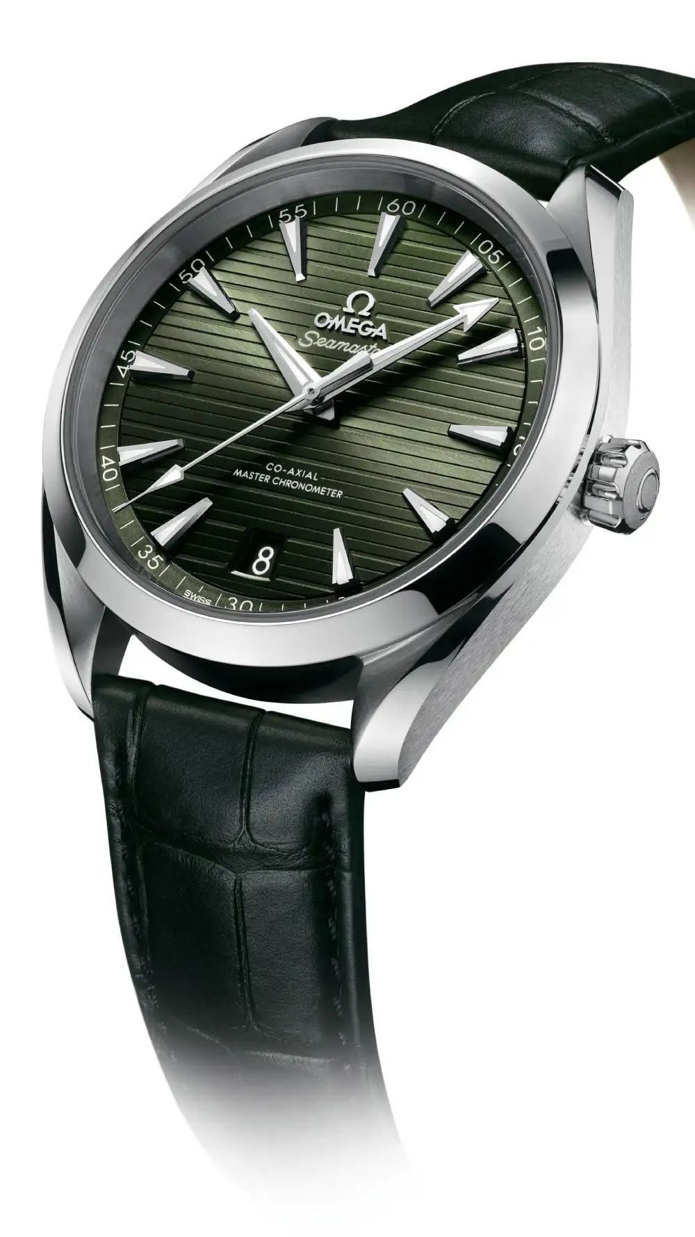 Omega Seamaster Aqua Terra Men Automatic Green Leather Watch O22013412110001 - view 3