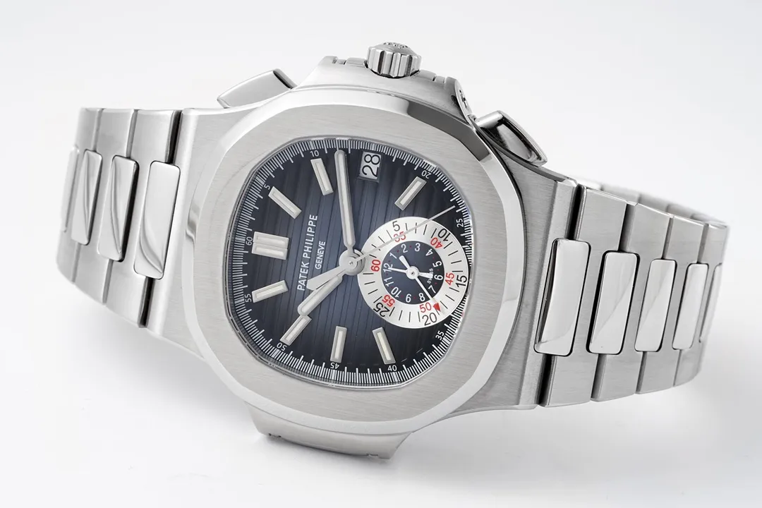 Patek Philippe 5980 Silver Chronograph Watch - view 9