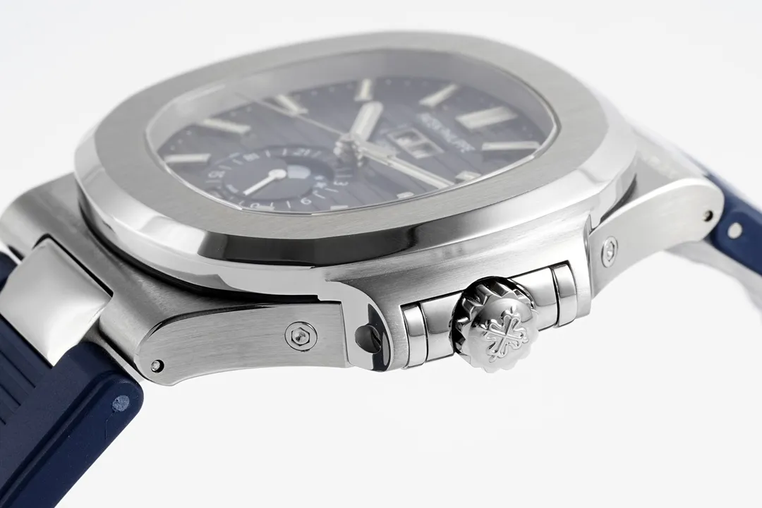 Patek Philippe Blue Nautilus Rubber Strap Watch - view 7