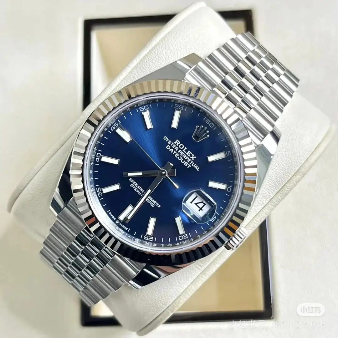 Rolex Datejust 41 White Gold/Steel Blue Dial Fluted Bezel 126334 (Jubilee) - view 7