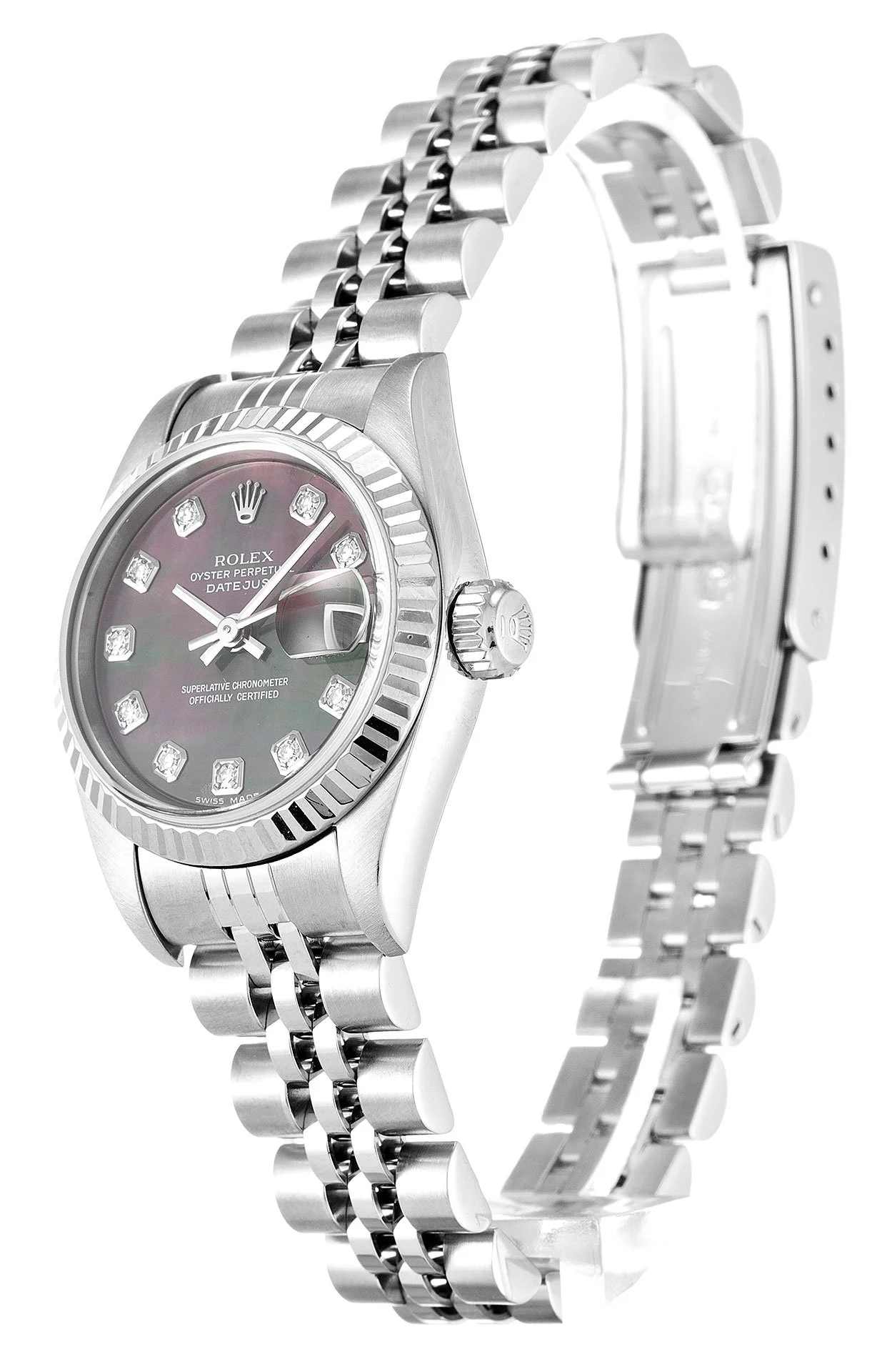 Rolex Lady-Datejust 26mm Mother of Pearl   Black Dial 79174 - view 3