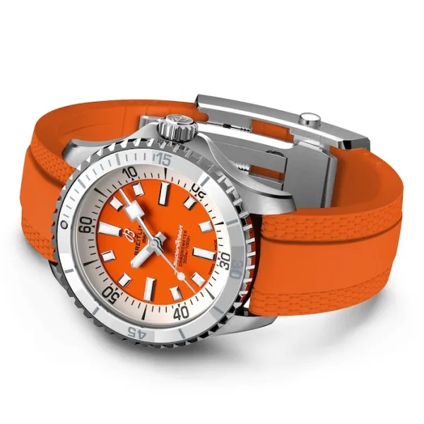 Breitling Superocean Unisex Automatic Orange Rubber Watch A17377211O1S1 - view 5