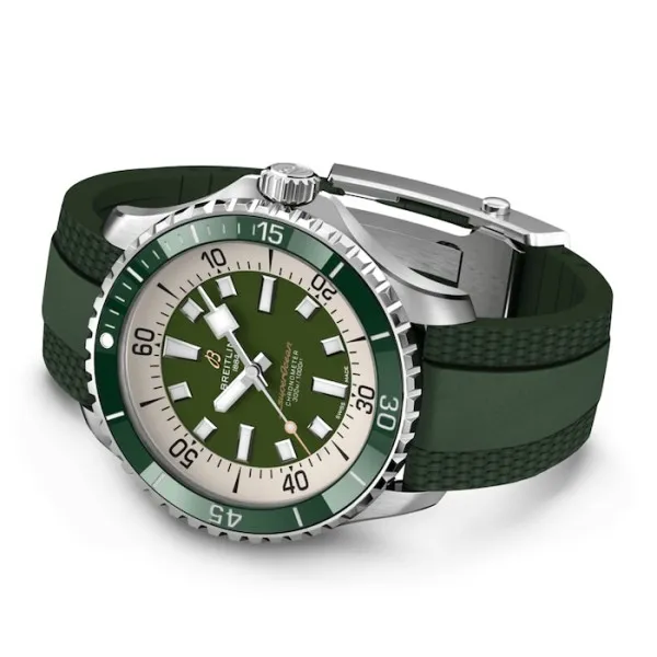 Breitling Superocean Men Automatic Green Rubber Watch A17376A31L1S1 - view 5
