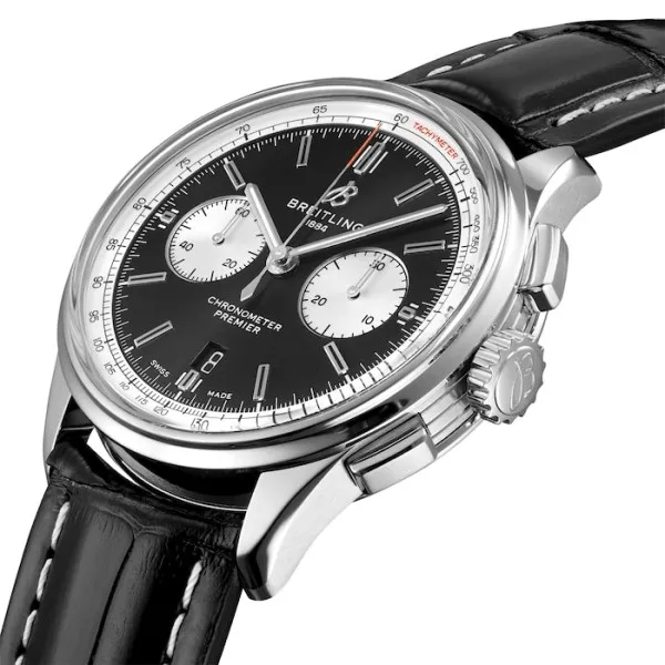 Breitling Premier Men Automatic Black Alligator Watch AB0118371B1P1 - view 3