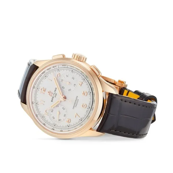 Breitling Premier Men Silver Alligator Watch RB0930371G1P1 - view 5