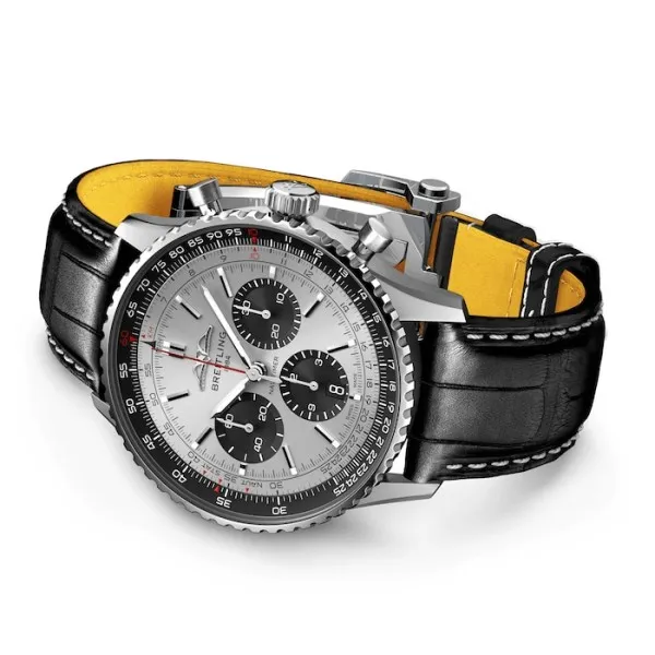 Breitling Navitimer Men Automatic Silver Alligator Watch AB0138241G1P1 - view 4
