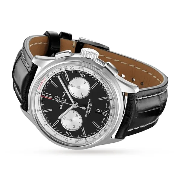 Breitling Premier Men Automatic Black Alligator Watch AB0118371B1P1 - view 4